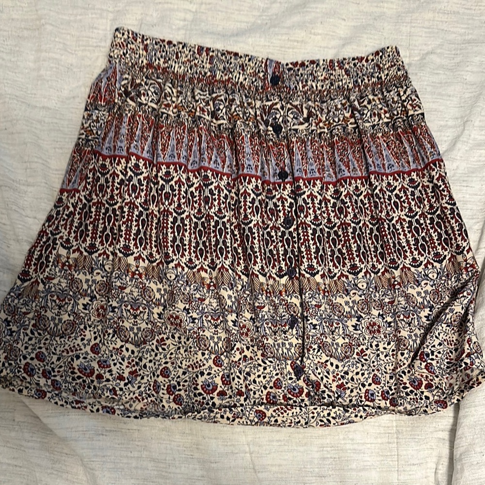 Pull&Bear Red Brown Mini Bubble Skirt